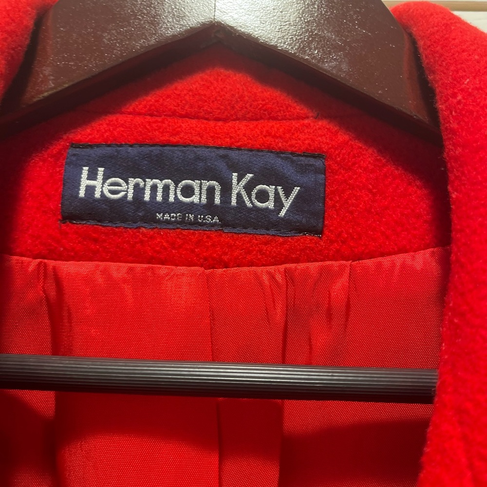 Vintage Herman Kay Red Wool Coat - Picture 3 of 7